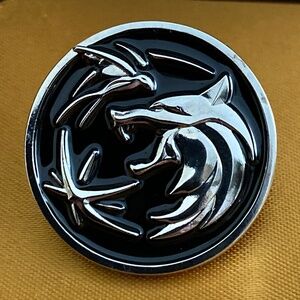 The Witcher Netflix Wolf Hat Lapel Pin Black Enamel
